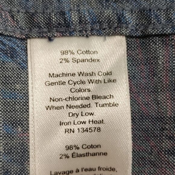 Vineyard Vines Tropical Leaf Print Short Sleeve Cabana Shirt Blue Men’s Size XS - Picture 11 of 13